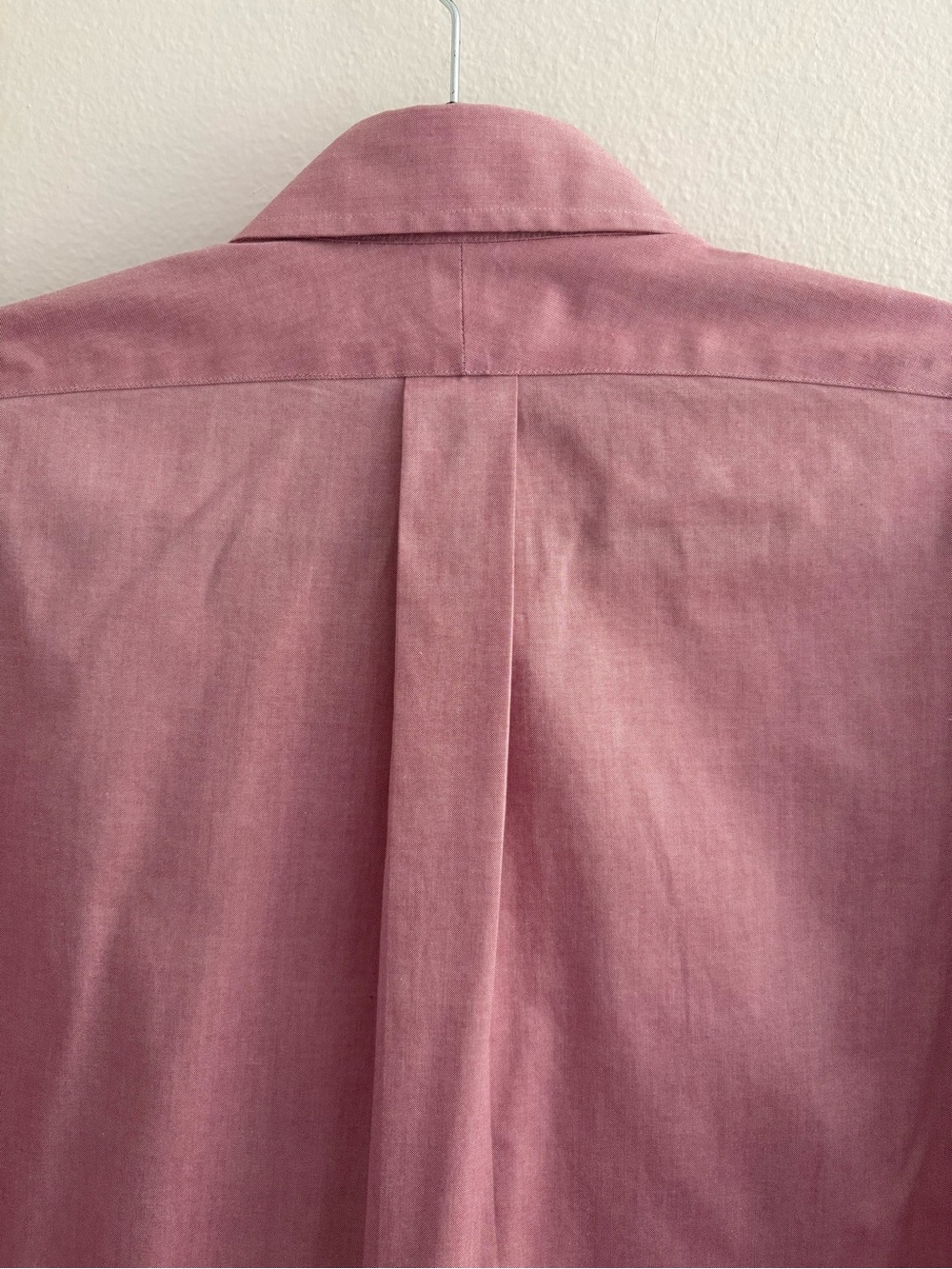 Men’s Lands' End No Iron Oxford Supima Button Down Shirt Light Red Heathered - Picture 10 of 10